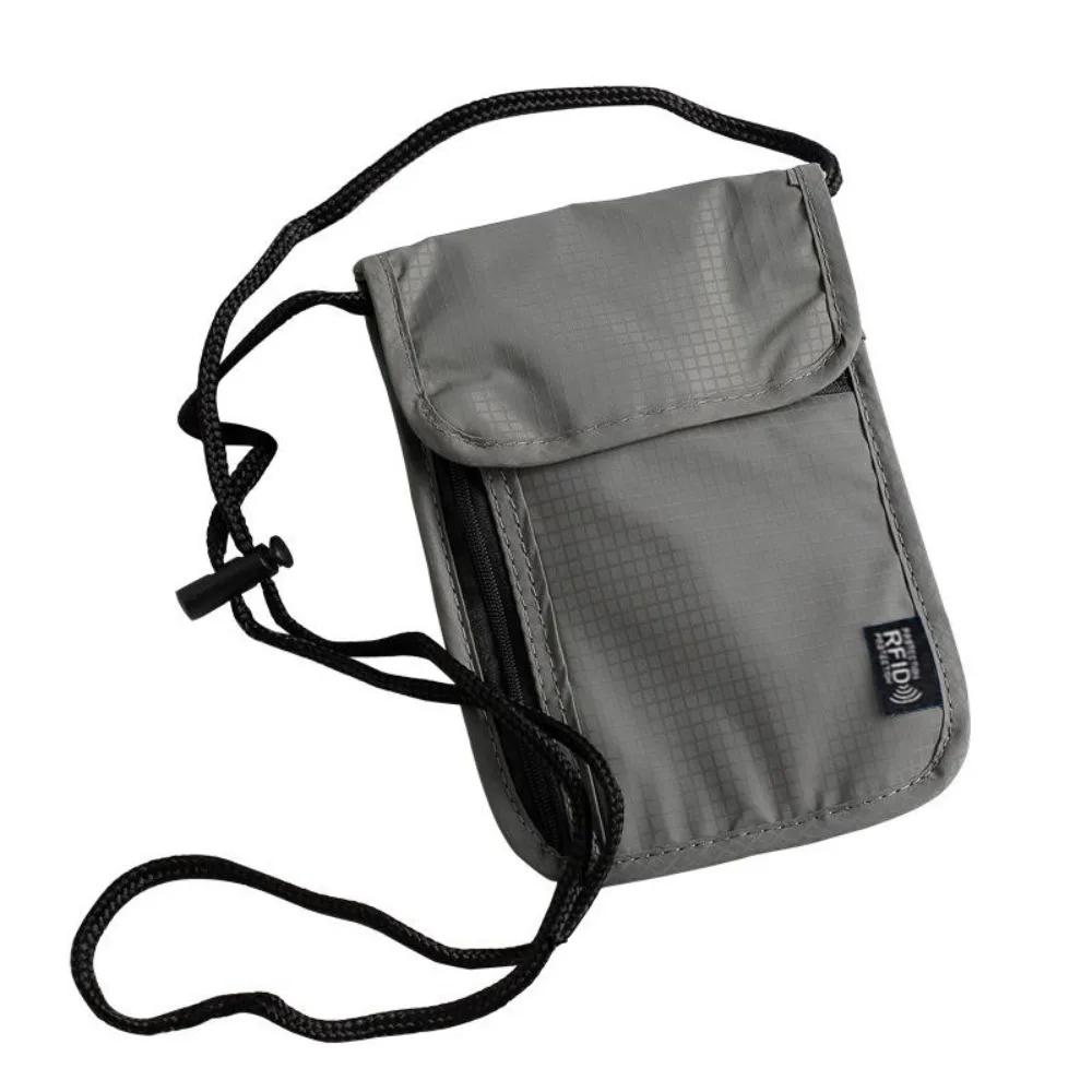 

Anti-Theft RFID Passport Bag Neck Hanging Multi-Pockets Neck Wallet Storage Organizer Multifunction Document Credit Case