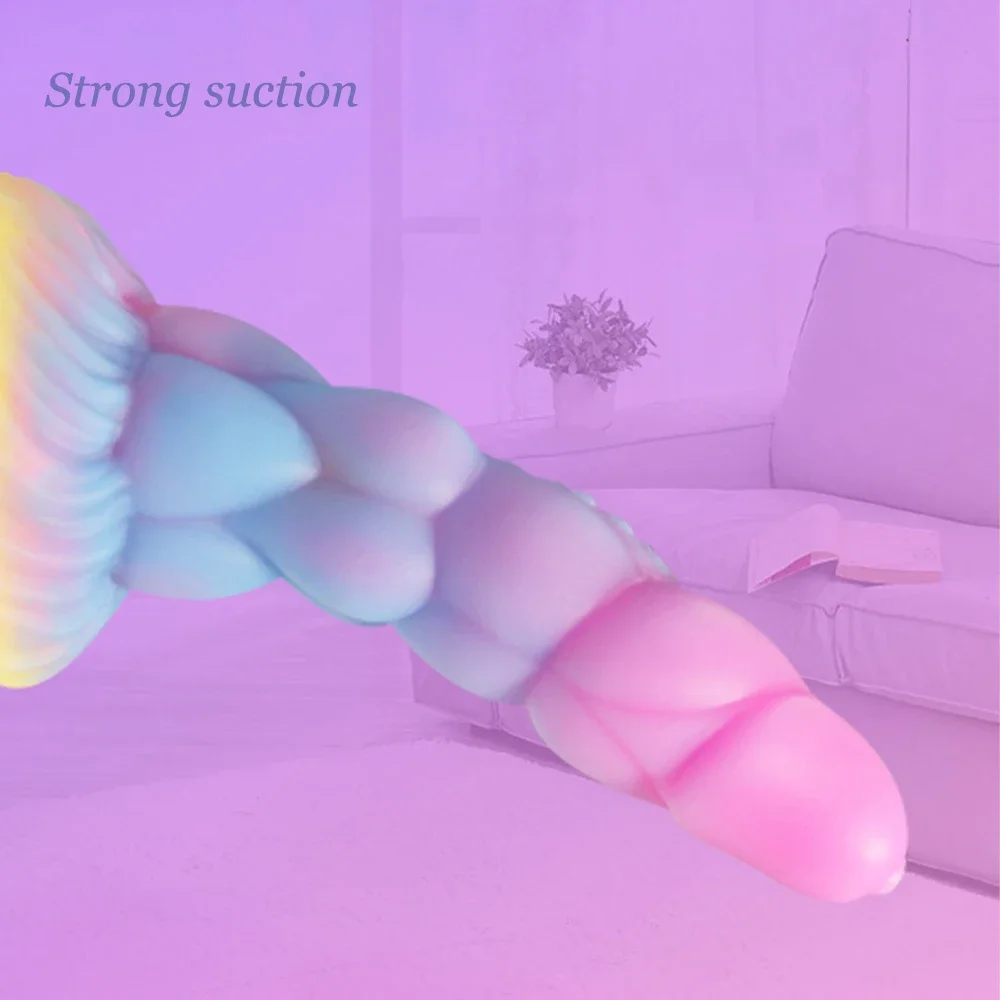 Alien Monster Dildo Glowing Phallus in The Dark Luminous Masturbation Stick Silicone Sex Toy Soft Dildo Anal for Women Lesbian