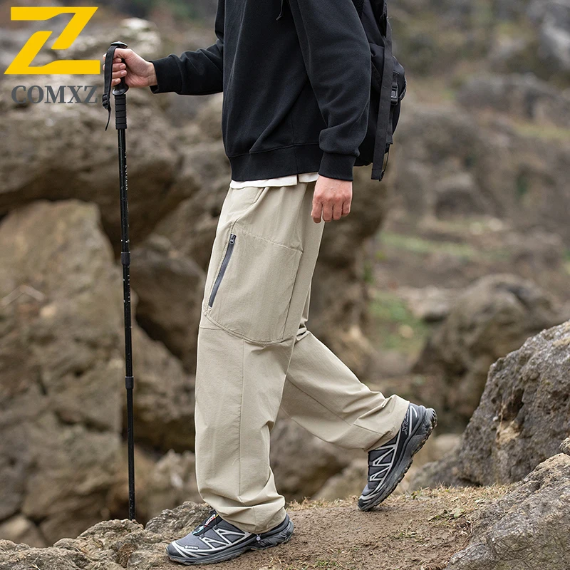 Men's Cargo Pants 2025 New Autumn Loose Casual Solid Color Jogger Pants Outdoor Multi Terrain Hiking Utility Breathable Trousers