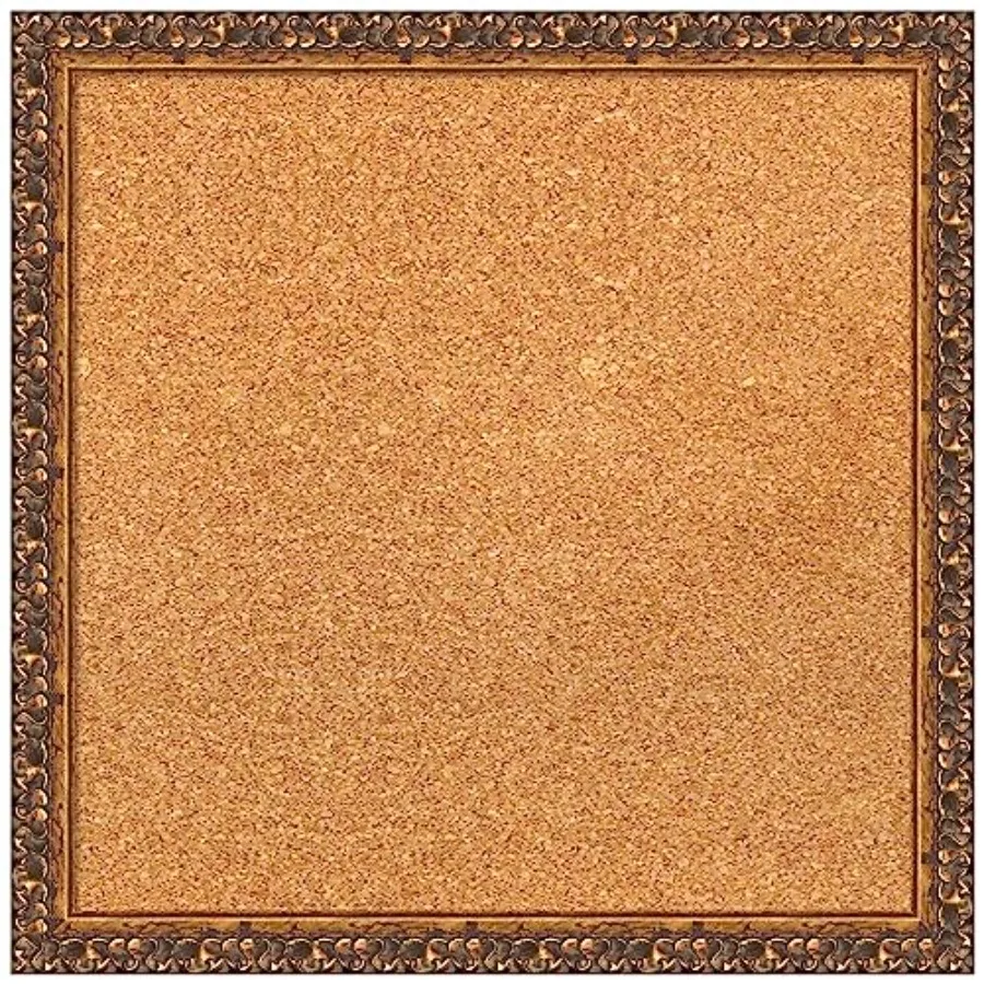 

Натуральная пробковая доска для стен 18x18, доска для заметок с бронзовой рамкой, маленькая пробковая доска для офиса, декор для дома, традиционная