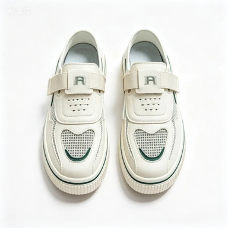 

2026 NEW Men's Breathable Mesh Slip-on Sneakers White Green Thick Platform Casual Shoes Non-slip Comfortable Loafers for Summer