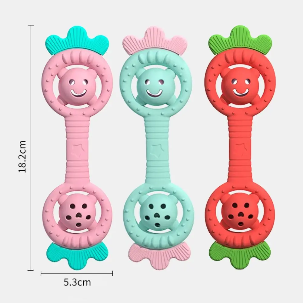 Cute Strawberry Teether Rattle Toy Early Education Silica Gel Silica Gel Hand Bell Chewable Food Grade Kids Bed Bell Infant