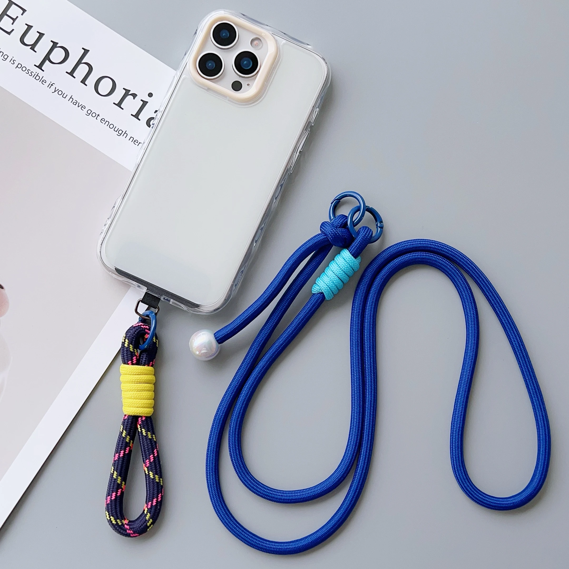 Simple Two-in-one Mobile Phone Lanyard, Crossbody Strap, DIY Wrist Short Rope, Multi-Functional Adjustable Fancy Lanyard view 3