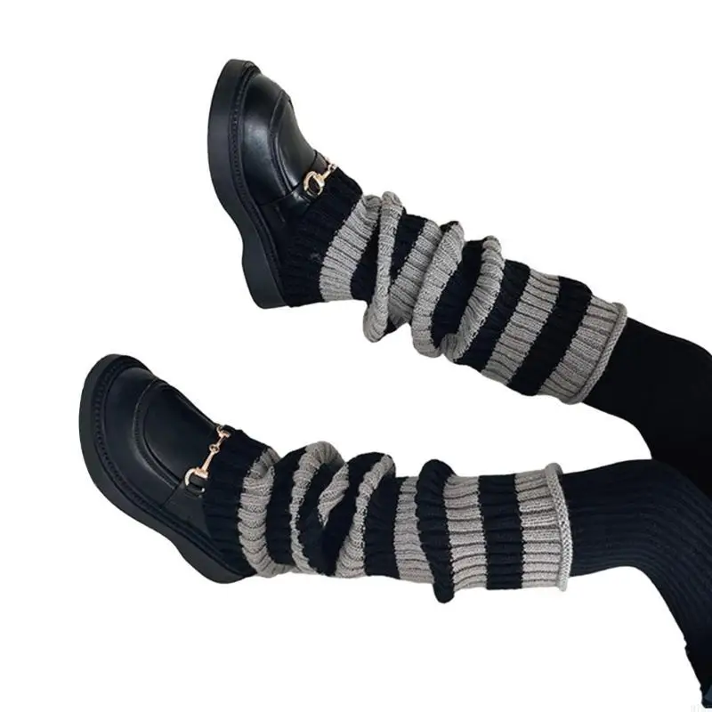 Image 6: Jambières tricotées 97BE, chaussettes tendance longueur moyenne, bas longs chauds à mode