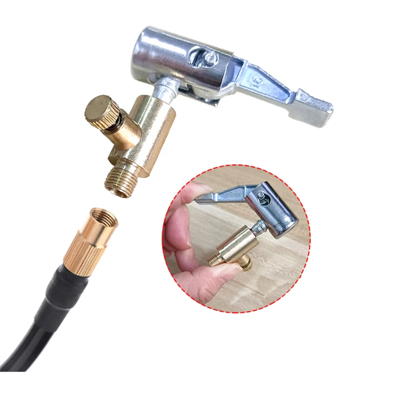 Portable Inflatable Pump For Car Tire Air Chuck Compressor Tire Inflator Tire Chuck With Barb Connector For Hose Repair