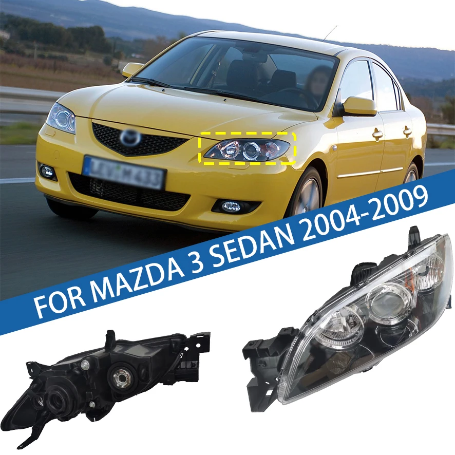 

Для Mazda 3 седан 2003, 2004, 2005, 2006, 2007, 2008, 2009, передний бампер, фара, фара дальнего света, указатель поворота