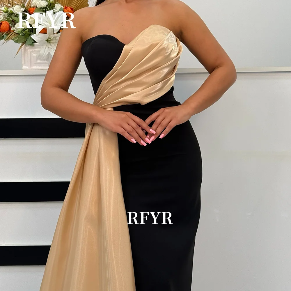 RFYR Straight Prom Dress Pleats Party Dress for Arabic Women Sweetheart Formal Occasion Dresses vestidos de fiesta Customized