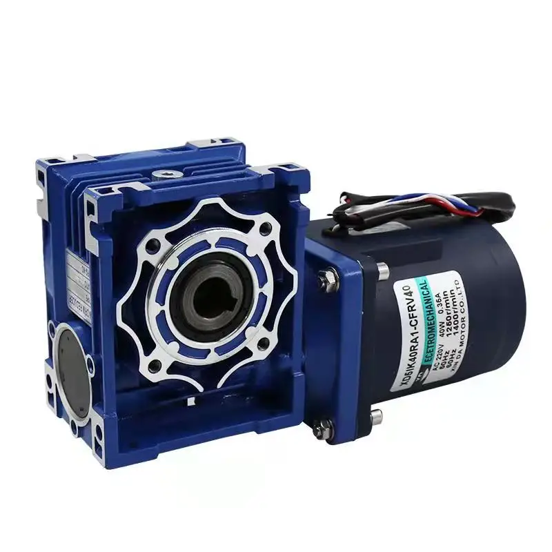 Imagem -03 - Worm Gear Motor com Regulador de Velocidade Eixo de Saída Único Velocidade Ajustável Alto Torque cw Ccw Travamento Automático Rv40 40w 220v ac