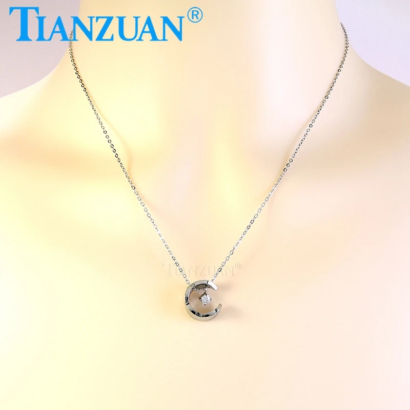 

Fashion Star Moon Moissanite Pendant Stainless Steel Necklace for Women Gifts 3mm Moissanite Necklace Charm Jewelry