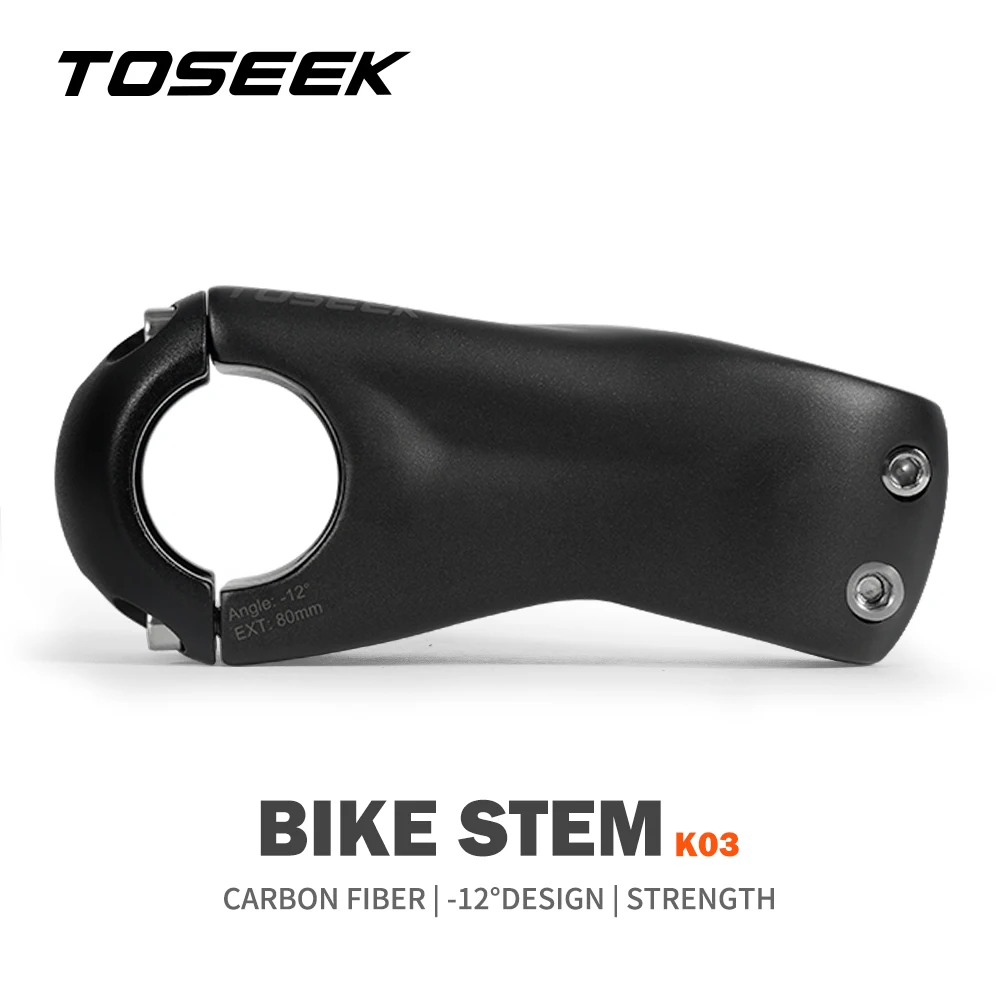 TOSEEK K03 Carbon Stem 12Degree Mountain Bike Stem 31.8mm Bicycle Handlebar Stems100/110/120/130mm Black Matt Bicycle Part
