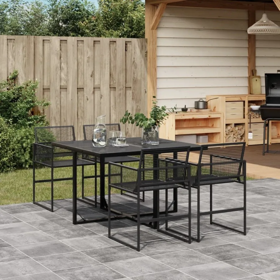 

Garden Dining Set Black