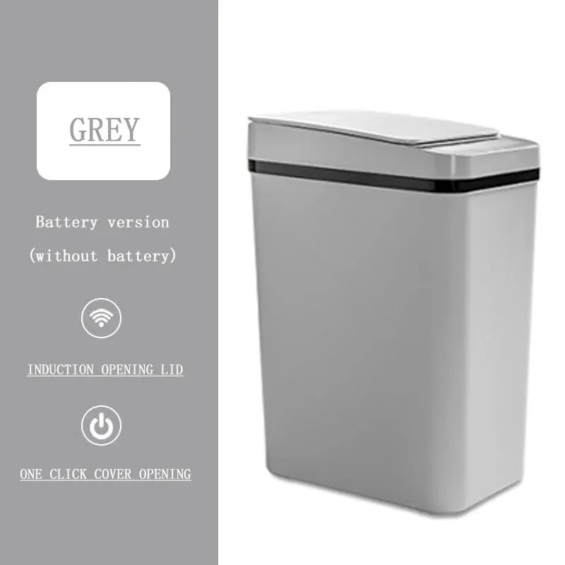 Intelligent Induction Trash Can 12L Touch Type Suitable For Kitchen Toilet Bathroom Living Room Indoor Garbage Bin