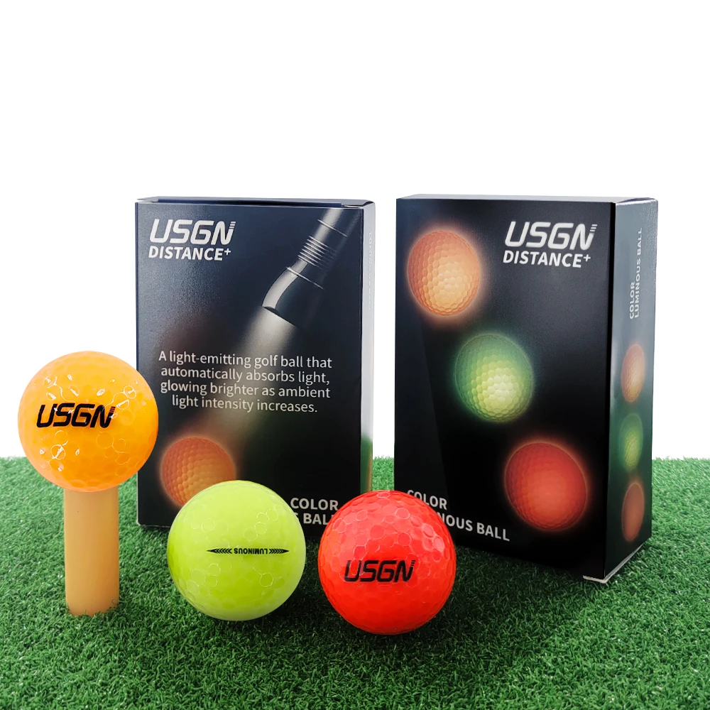 6 Pcs/Set,Golf Fluorescence Ball Can Be Used Repeatedly Two Layers Of 3 Colors Golf Ball Golf Game Practice Balls Golf Supplie