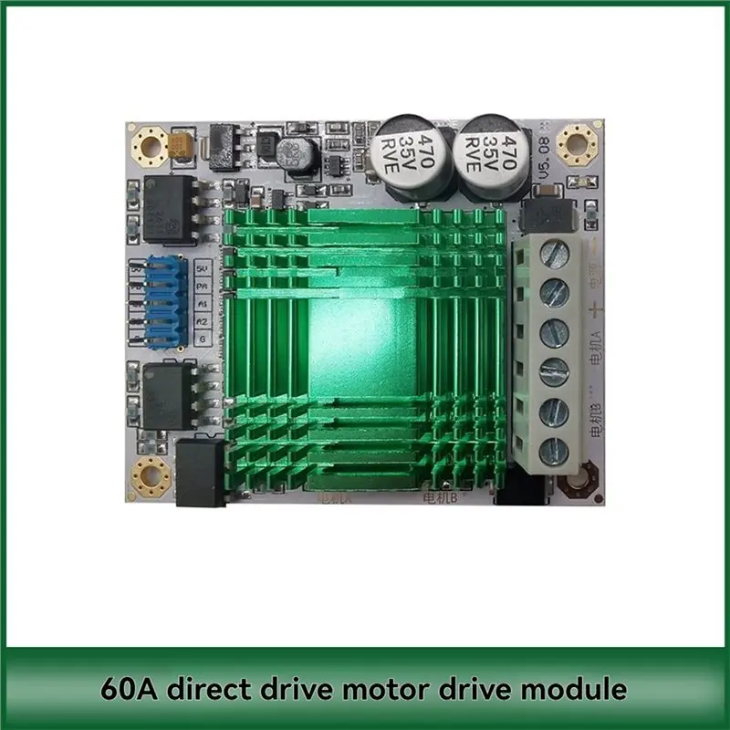 PLC Controlled 60A High Power Dual Channel DC Motor Drive Module Board H-Bridge Optocoupler Isolation Motor Speed Control