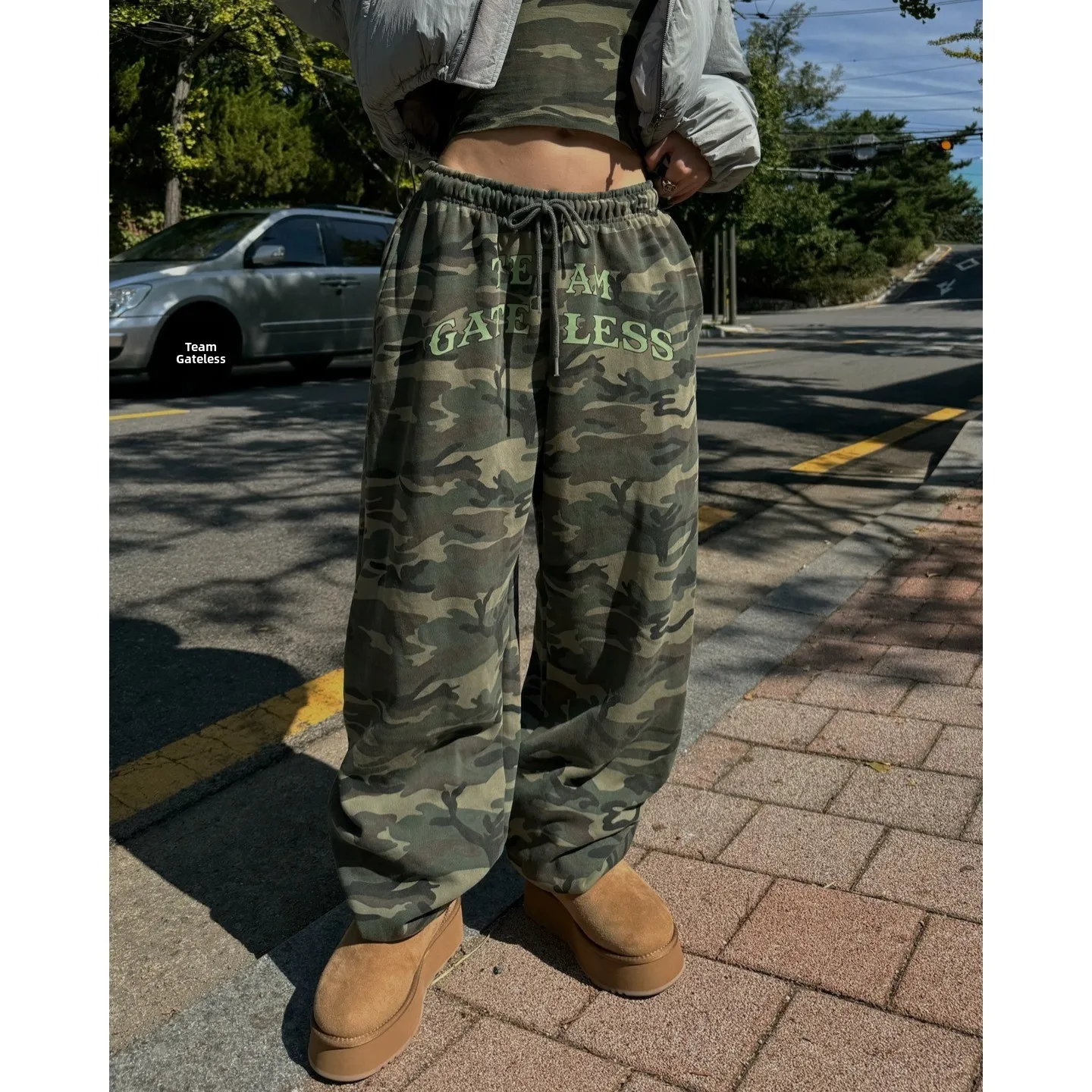 

Весенне-осенние камуфляжные спортивные брюки с леопардовым принтом, повседневные уличные штаны, двухцветные ретро-брюки в стиле хип-хоп, ветрозащитные брюки