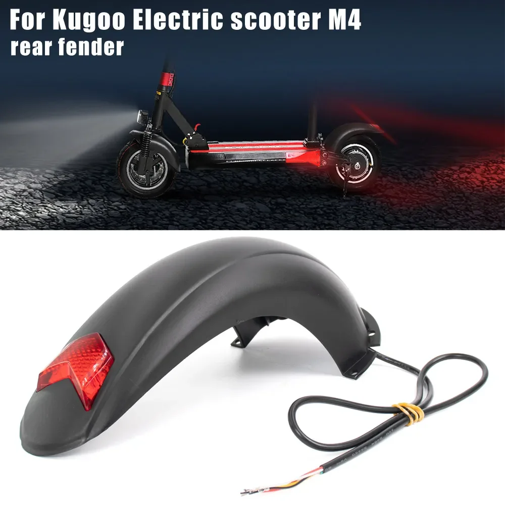 Rear Fender with Brake Taillight for Kugoo M4 Electric Scooter Kickscooter Splash Proof Guard Back 10Inch Widened Mudguard Parts