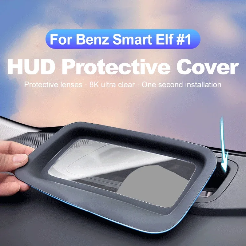 Car HUD Display Protective Cover For Mercedes Smart Elf #1 2022 2023 2024 Auto Head Up Display Screen Dustproof Decorative Frame