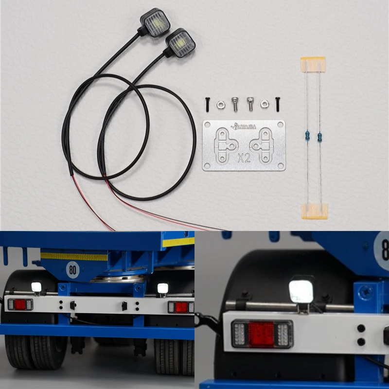 

RC LED Width Light Square Spotlight For 1/10 RC Crawler Car Trx4 Defender Scx10 1/14 RC Tractor Truck 770S FH16 750 Arocs Parts