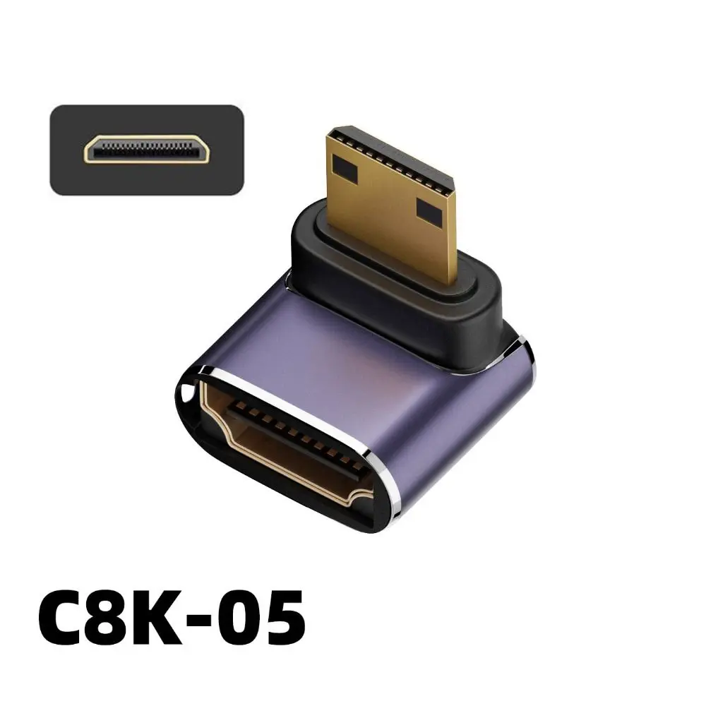 90 Degree UHD Male to Female 8K 60HZ Converter Mini /Micro HD to HD-compatible HDTV Adapter