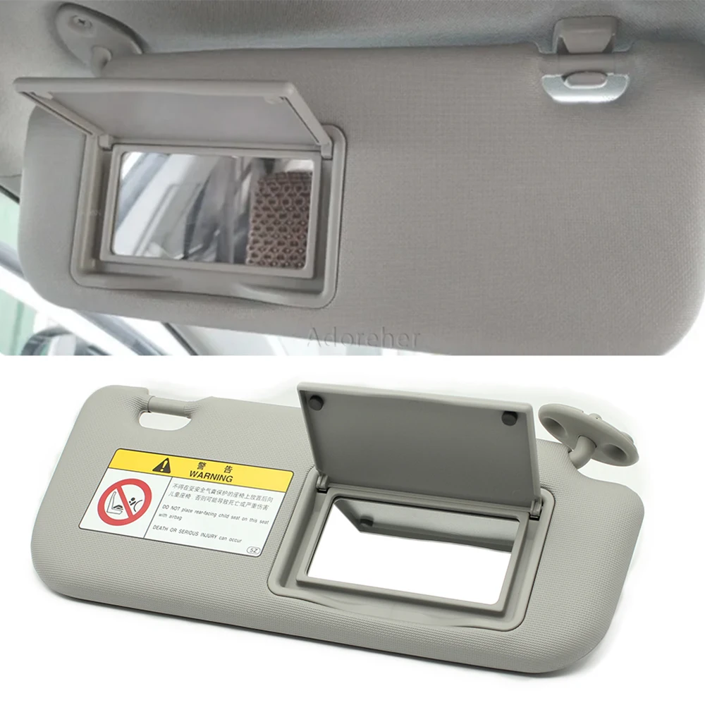 Car Inner Left / Right Sun Visor Panel Sunvisor with Makeup Mirror for Toyota Corolla 2014 2015 2016 2017 2018