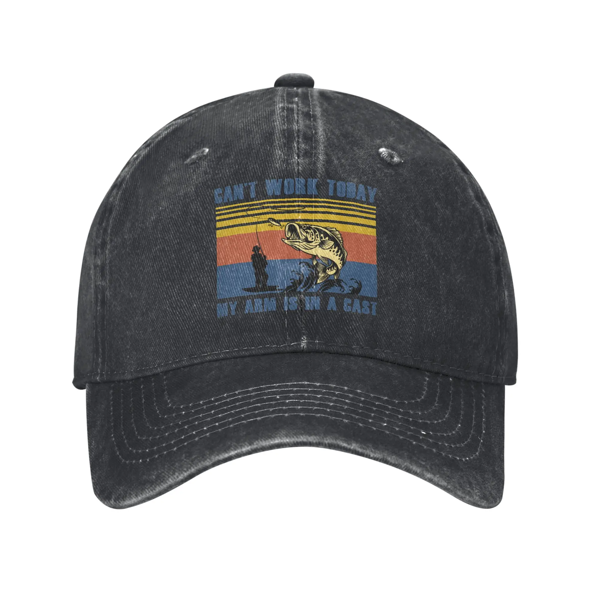 bone-de-beisebol-vintage-para-pesca-protecao-solar-ajustavel-estilo-pescador-para-o-verao-nao-posso-trabalhar-hoje-meu-braco-esta-com-gesso