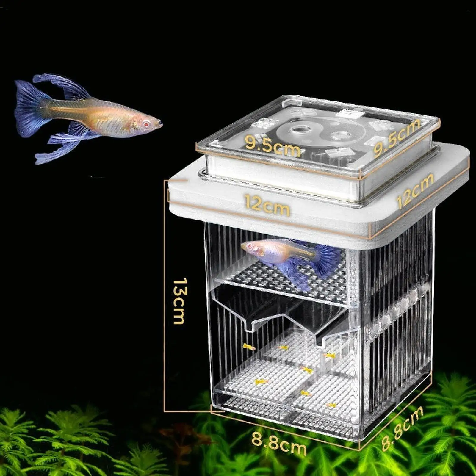 Mother Fish Incubator Fish Tank Divider Clear Frame Detachable Isolation Case Fishtank Breeder for Growing Baby Fish Home Use - Image 5