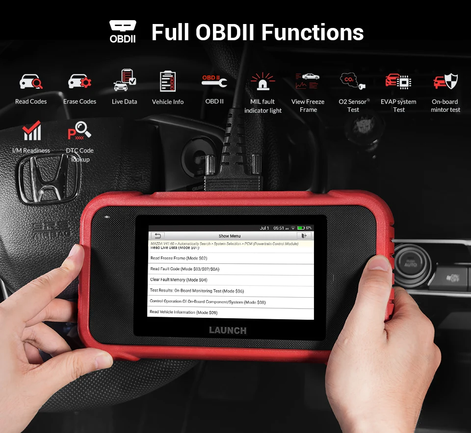 2024 New Obd2 Scanner Launch Crp129E ABS SRS TCM Engine Code Reader Ecanner Automotriz Free Update Function Diagnostic Tool