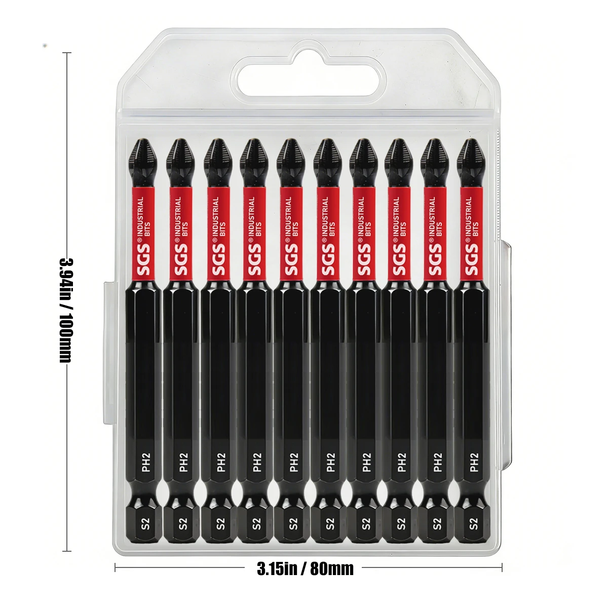 10-Piece Set of S2 Steel Impact-Resistant Extended Bits, 75mm Non-Slip Hex Shank, Ph2 Phillips Bits, Magnetic Screwdriver Heads, for Deep Hole Work, Outdoor Installation, Furniture Assembly, Auto Repair Tools and Accessories