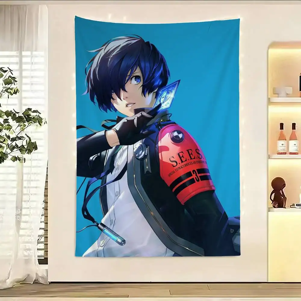 

Game P-Persona 3 4 5 Anime Flags Wall Hanging Background Art Banner for Bedroom Home Outdoor Decor