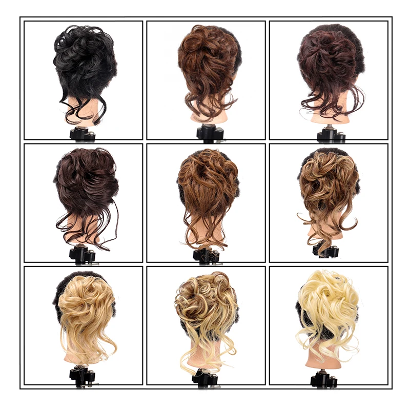 Synthetic Messi Chignon Extension Hair Accessories For Women Bun Scrunchie Hair Piece Natural Pony tail Women's Wigs