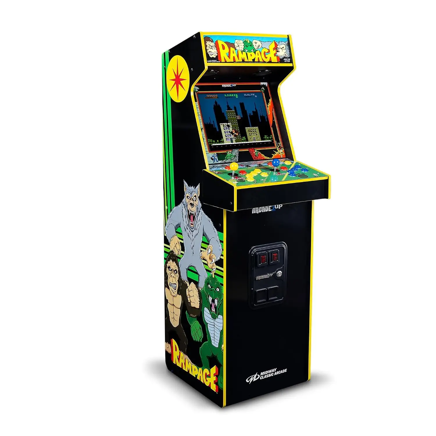 Rampage/Joust Deluxe Arcade Machine, 14 Midway Games | Wi-Fi Leaderboards, Light-Up Marquee & Redesigned, Custom