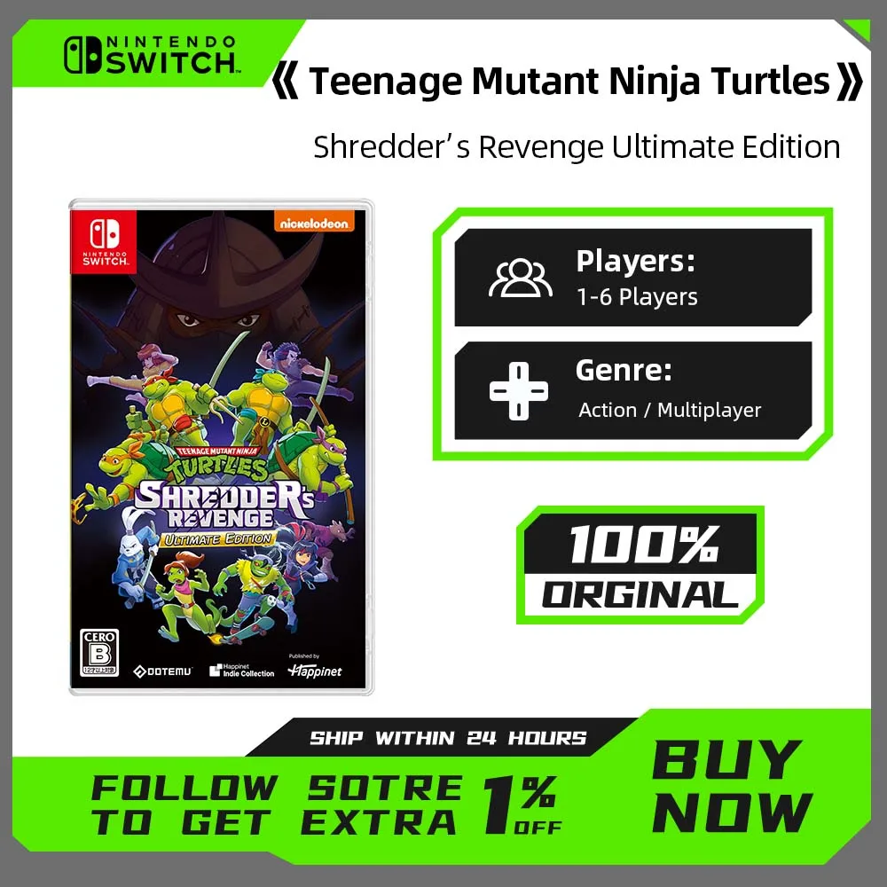 Teenage Mutant Ninja Turtles Shredders Revenge - Ultimate Edition - Nintendo Switch Game Physical card for Switch OLED Lite