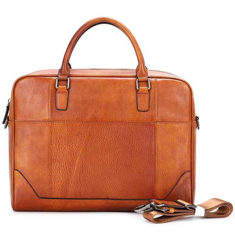 

Antique Vintage Leather Laptop Bag Men's Business Briefcase Fashion Handmade Leather Tote Bag