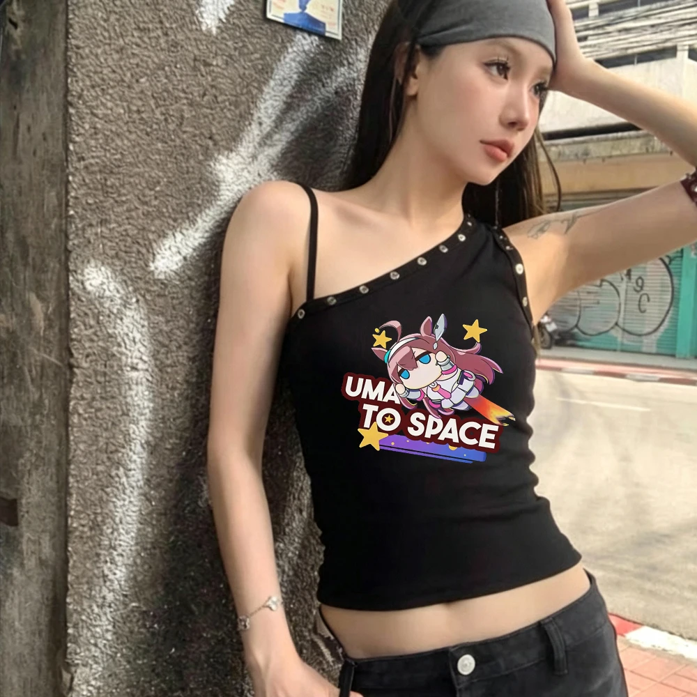 Umamusume Pretty Derby crop top shoujo emo manga baddie t shirt cute summer japanese anime grunge
