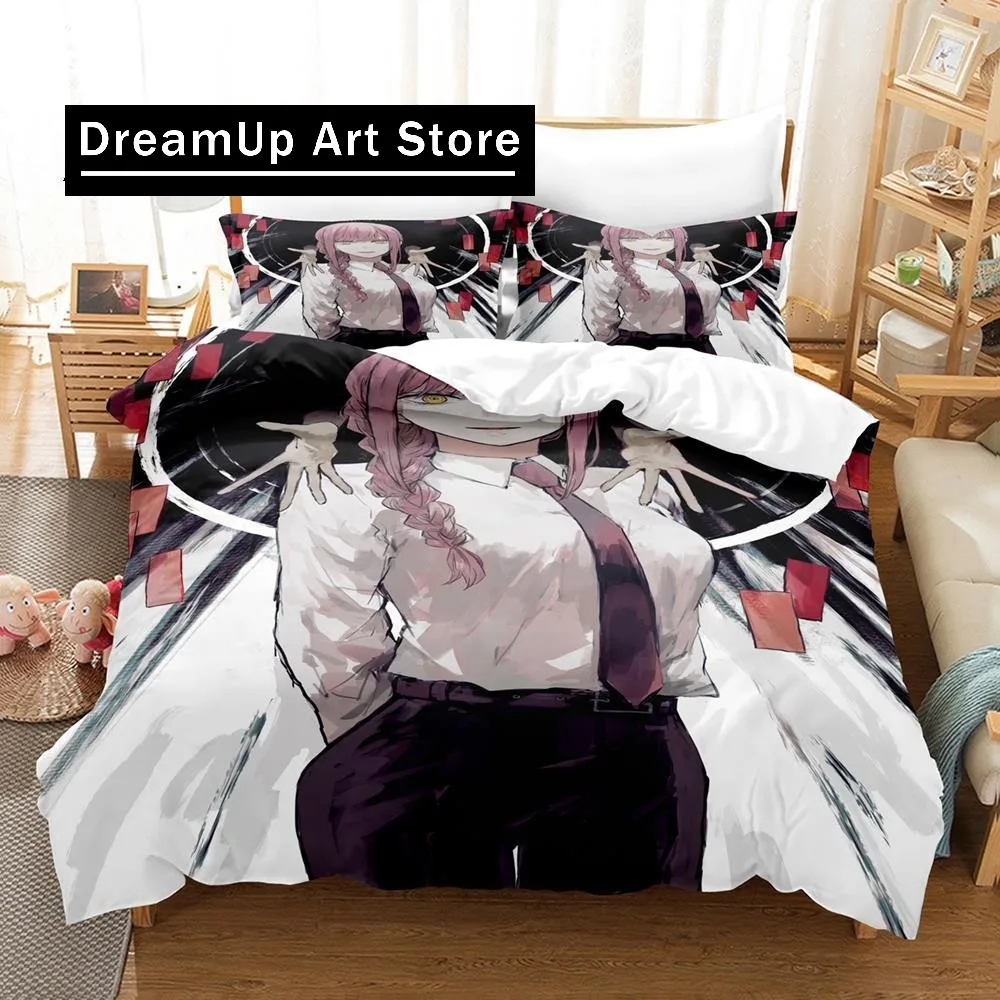 2025 Makima Bedding Set Single Twin Full Queen King Size Bed Set Aldult Kid Bedroom Duvetcover Sets 3D Print Anime Bed Sheet Set