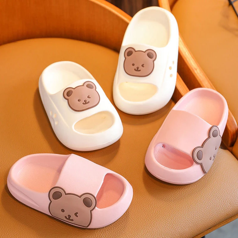 Summer Baby Shoes Sandals for Boy Girls Cartoon Bear Kids Toddler Rubber Slippers for Children Home Garden Beach Shoes 2-12Y