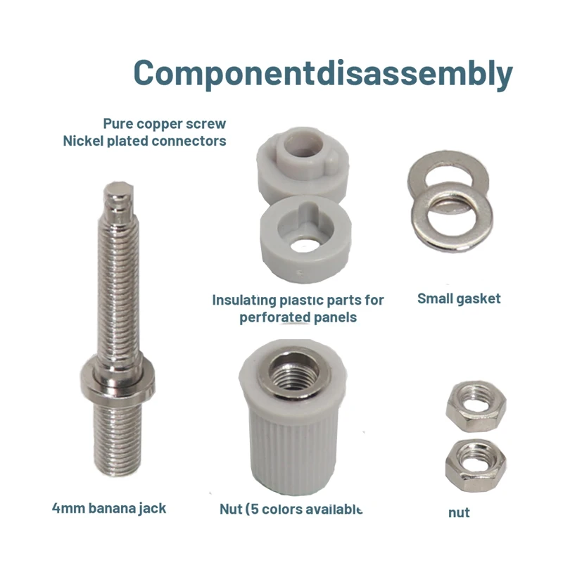 30A High Current Banana Socket M5x45 Pure Copper Terminal 5mm Banana Socket Plug 4mm Terminal Grounding Post