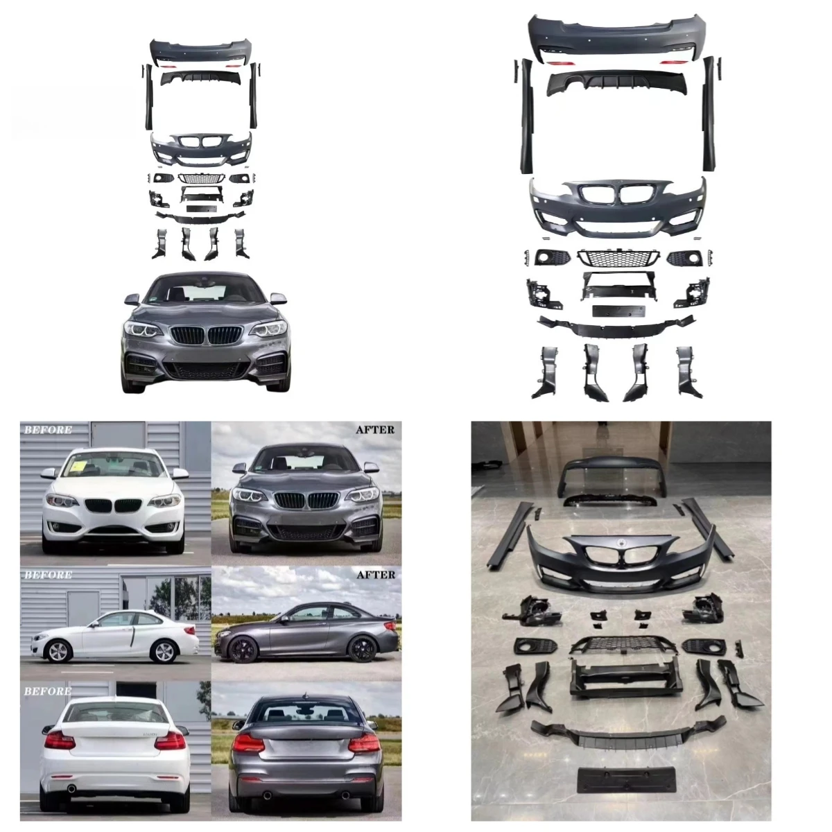 

Комплект обвесов Stlf Accessories Flagship F22 M-tech для BMW 2 серии F22 14-20: Модифицированный обвес M Sport, передний бампер, задний бампер, автозапчасти