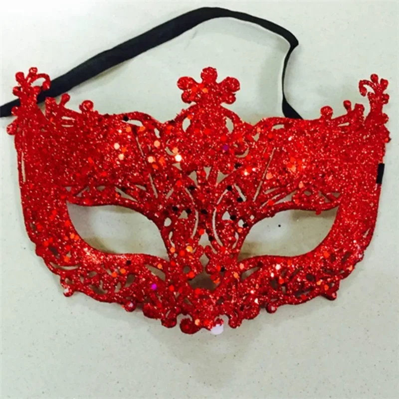 Princess Venice Mask Christmas Party Ball Mask Halloween Masquerade Performance Half Face Fox Sequin Lace Mask