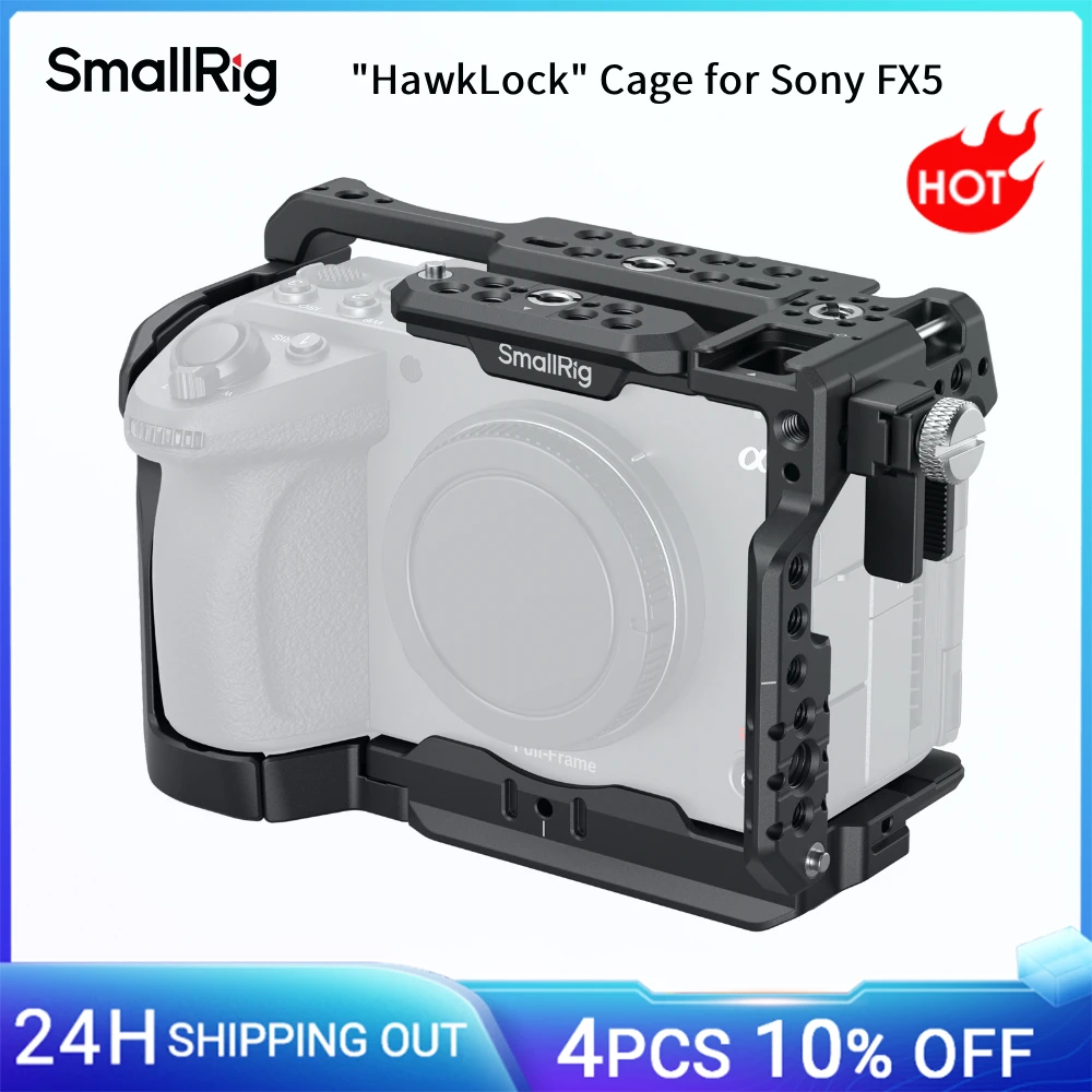 Image of SmallRig FX5 "HawkLock" Kamera-Cage für Sony FX5 mit Klemme für HDMI-Kabel, Top-Platte mit 1/4"-20 / 3/8"-16 Arca-Typ Schnellwechselplatte