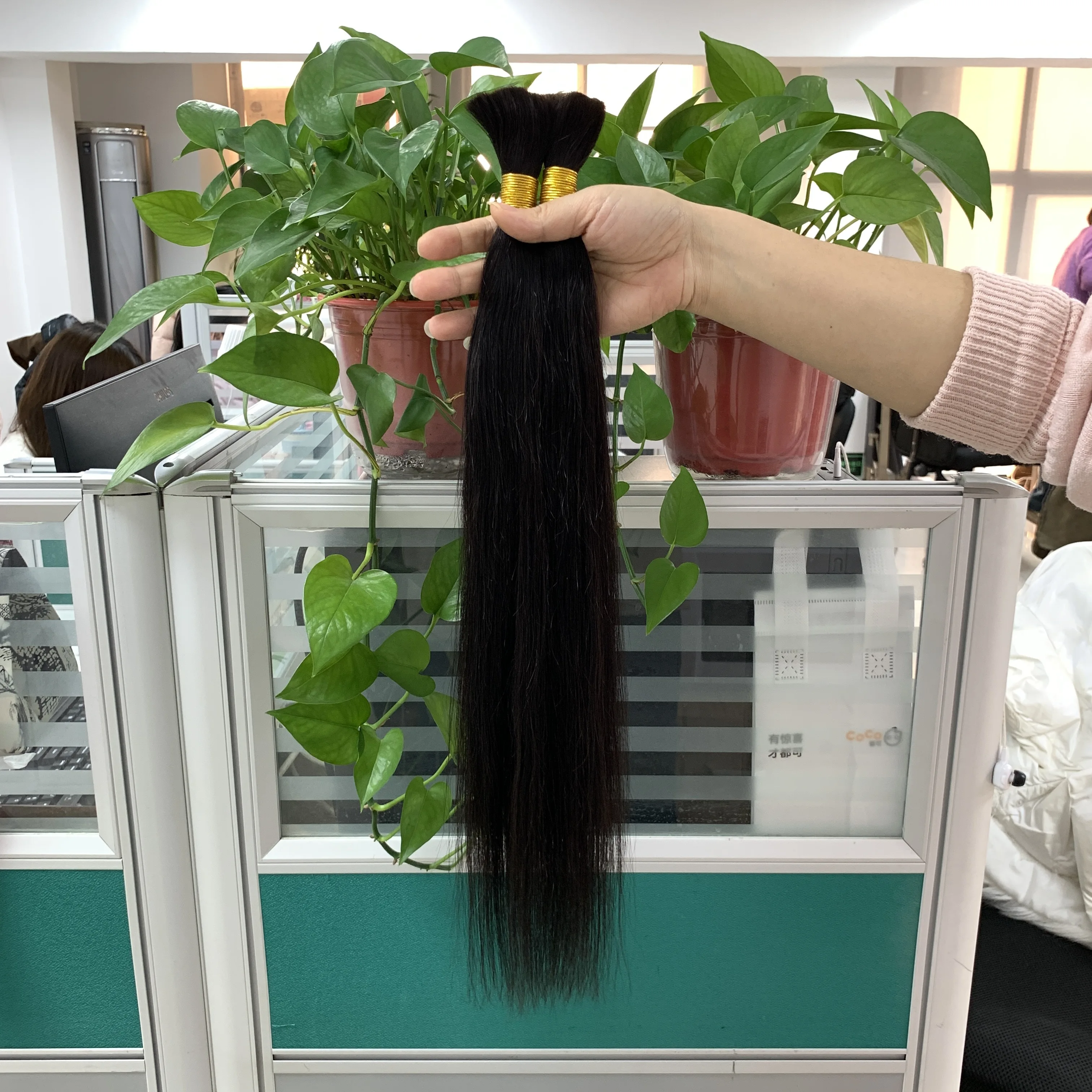 البورمية حريري مستقيم السائبة الشعر للتضفير 10-28 بوصة بوهو الضفائر السائبة شعر مستعار بشري لتضفير اللون الطبيعي