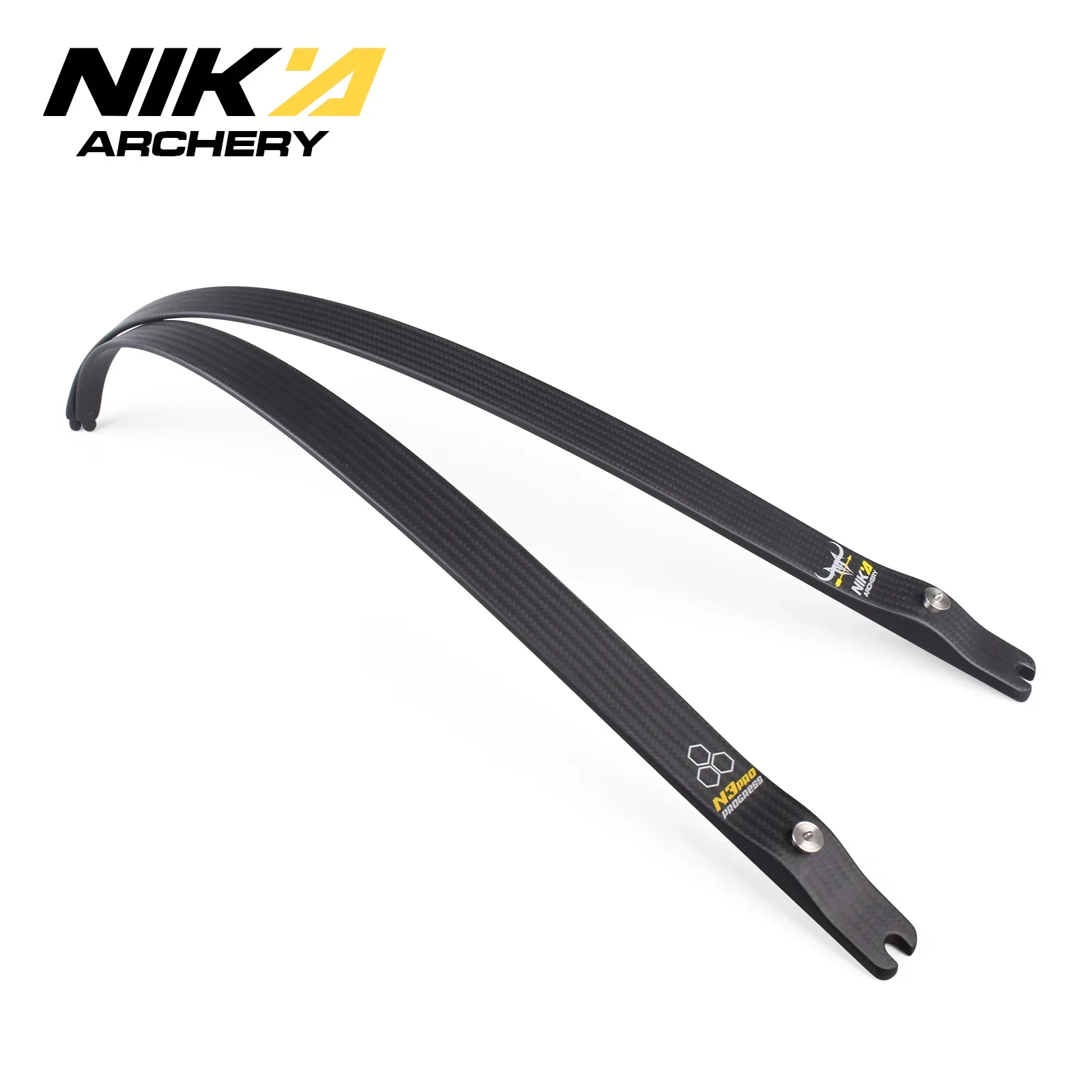 

1Pair NIKA ARCHERY 66" 68" 70''@25H Pro N3 Limbs small bull logo 100% Carbon Fiber Limbs Draw Weight 24-50 LBS