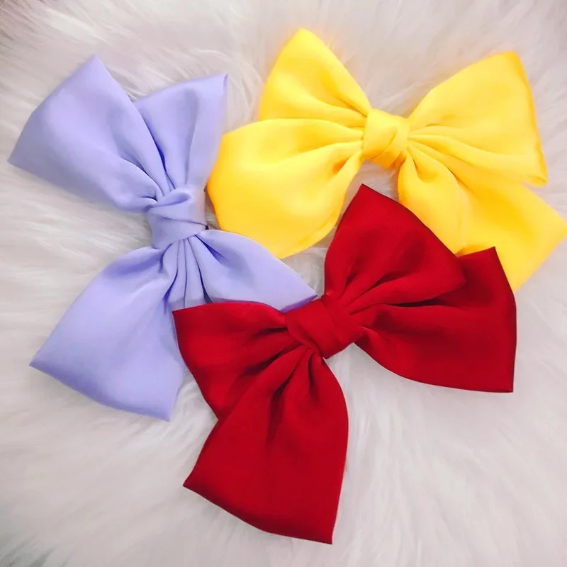 Mode Einfarbig Satin Band Grips Große Große Schleife Haarnadel Für Frauen Mädchen Trendy Haar Clip Nette Haarspange Haar Zubehör – Detail 21
