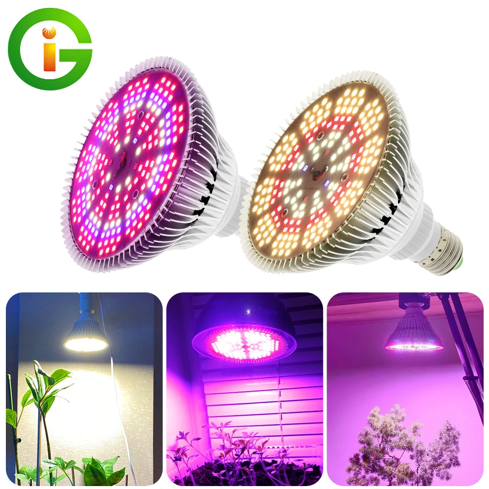 LED Grow Light 200Leds Full Spectrum Sunlike E27 LED Growing Bulb For Indoor Hydroponics Flowers Plants LED Growth Lamp