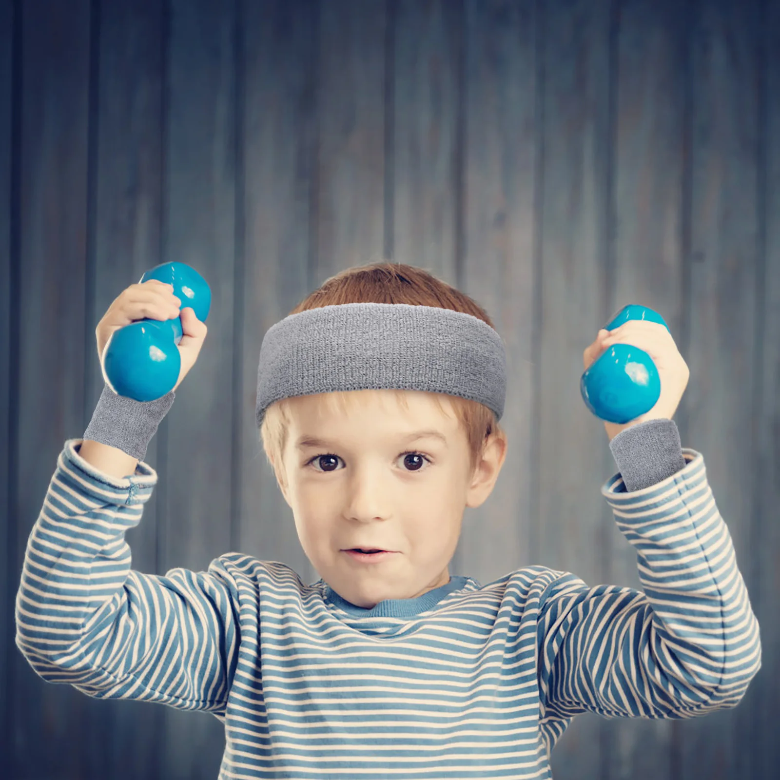 4 مجموعات من عصابة الرأس والمعصم الممتصة للعرق للأطفال والأولاد، أربطة رياضية قابلة للتعديل وخفيفة الوزن لكرة القدم #3