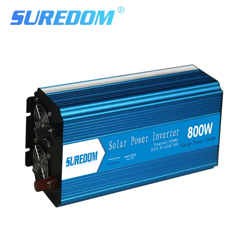 Peak Power 1600W Inverter Pure Sine Wave 800W 12V Off grid Inverters for Car Battery Home 110V 220V 50Hz Supply LCD Display