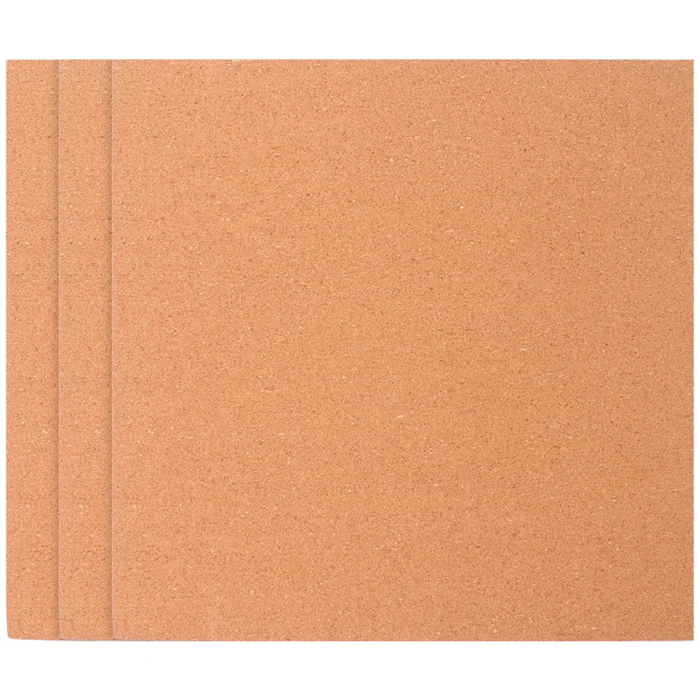 3Pcs Cork Bulletin Board Wood Material Wall Hanging Photo Display Message Reminder Board for Home Home Supply