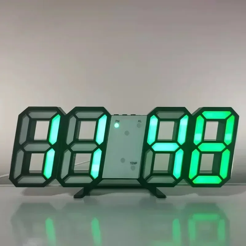 Creativity Digital Wall Clock Living Room 3D Stereoscopic Electronic Alarm Clock DIY Decororation Table Led Clocks Home Decor