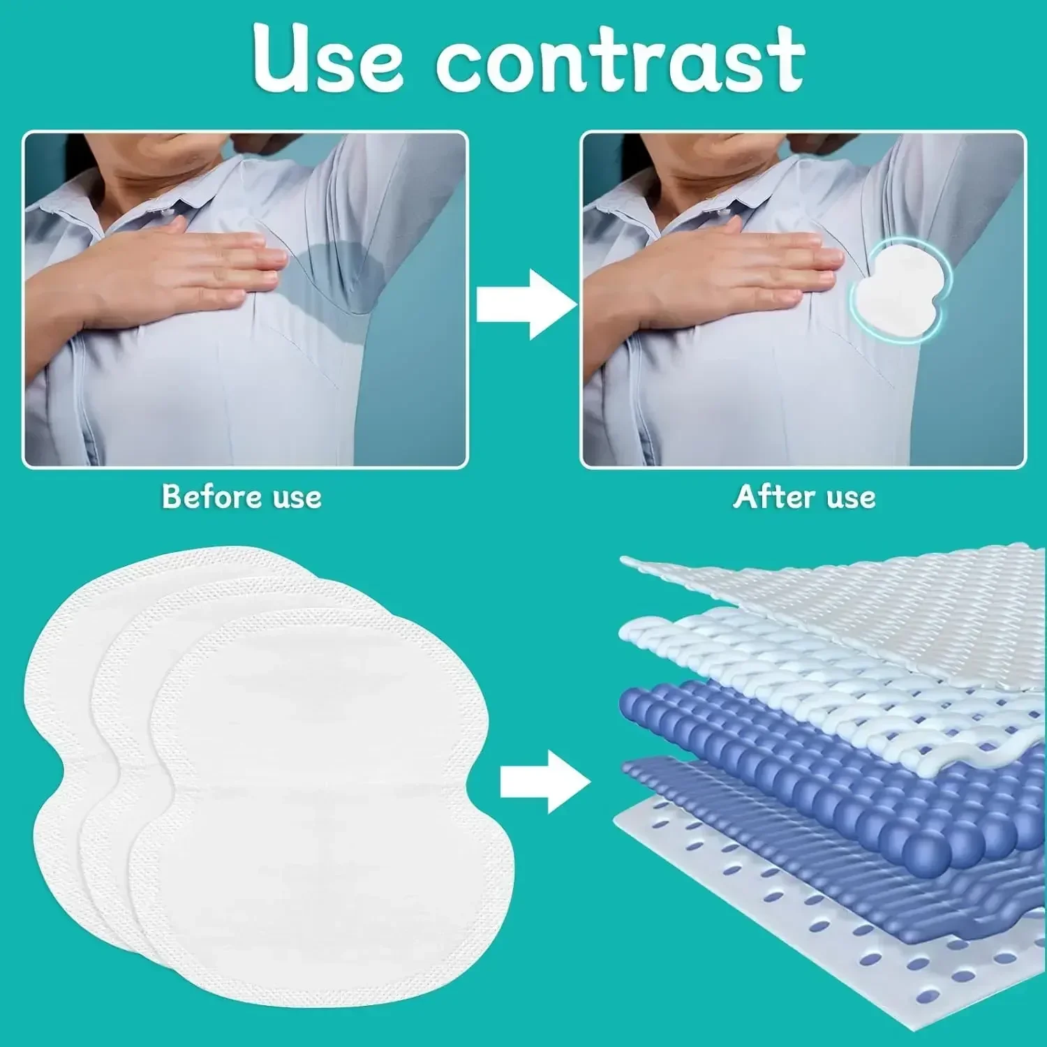 10/20/40/80/100pcs Unisex Sweat Pads Summer Deodorants Underarm Anti Perspiration Sweat Pads Disposable Absorb Sweat Shield Pad