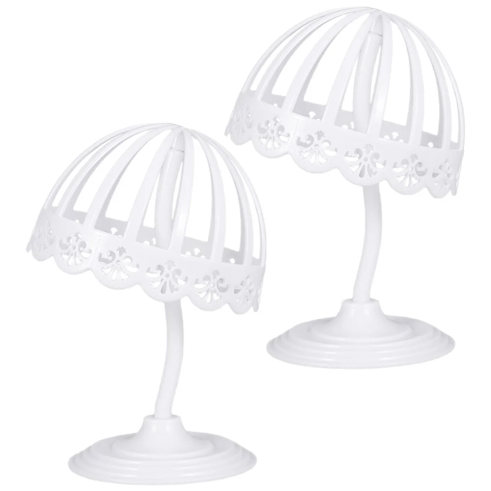 

2 Pcs Bracket Hollow Children's Hat Display Stand Desktop Hooks Plastic Freestanding